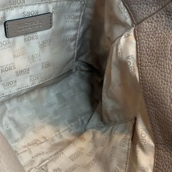 Michael Kors Bag Purse Handbag Leather Channing Large Pebbled Satchel Tote Bag - Picture 15 of 16